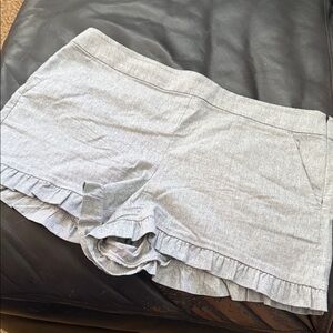 LOFT Gray Ruffle Shorts